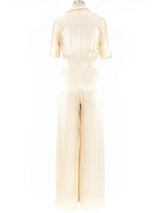 Ivory Satin Jumpsuit Jumpsuit arcadeshops.com