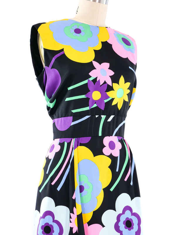 Pauline Trigere Floral Sleeveless Dress Dress arcadeshops.com