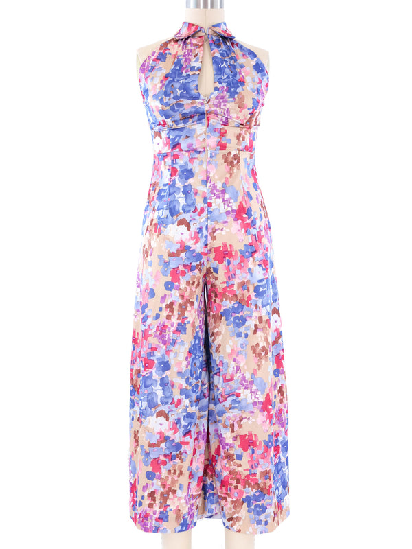 1970's Abstract Mosaic Printed Jumpsuit Jumpsuit arcadeshops.com