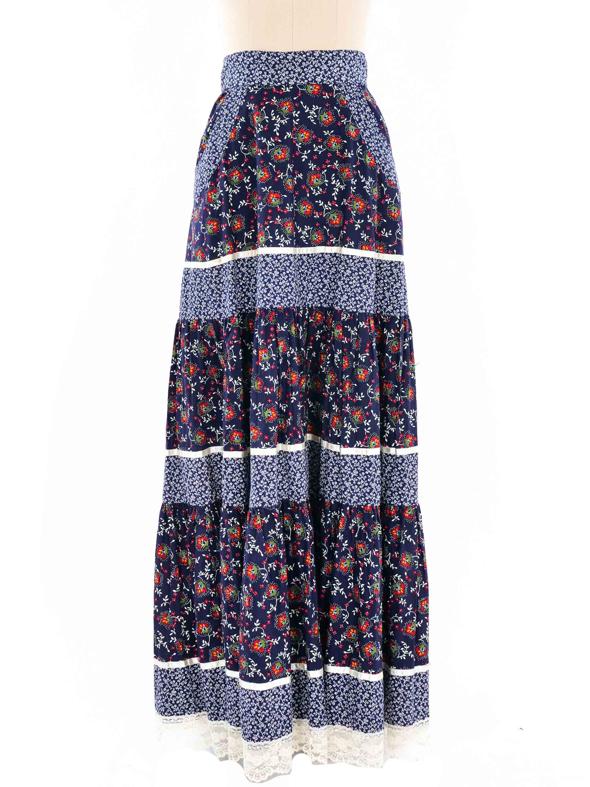 Floral maxi skirt 80 best sale