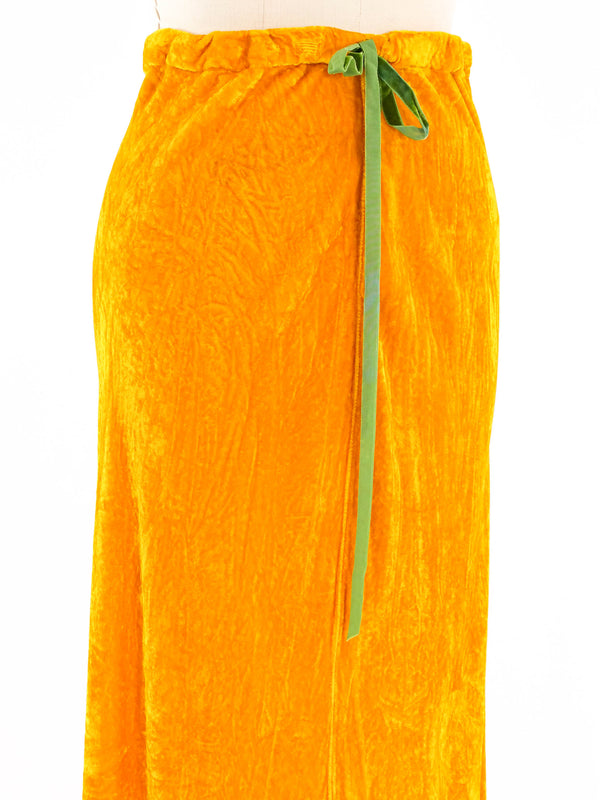 1990s Voyage Marigold Velvet Skirt Bottom arcadeshops.com