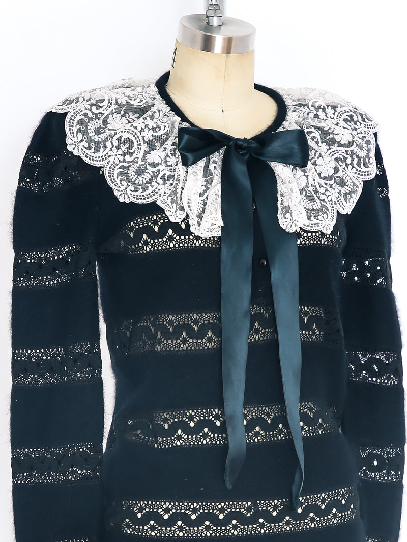 Valentino Cashmere and Lace Sweater Top arcadeshops.com