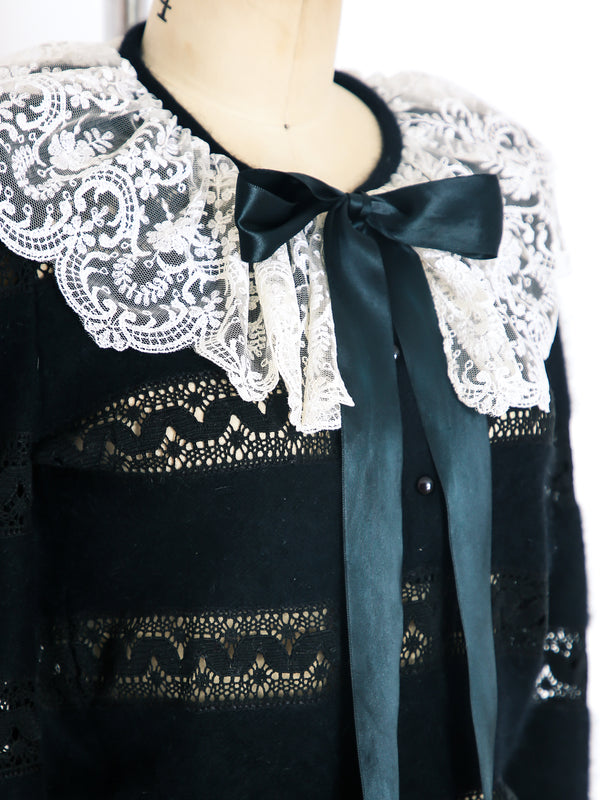 Valentino Cashmere and Lace Sweater Top arcadeshops.com