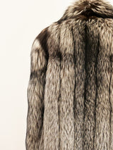 Silver Fox Fur Coat Jacket arcadeshops.com