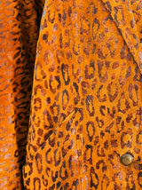 Leopard Print Suede Blazer Jacket arcadeshops.com