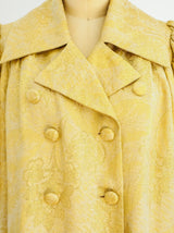 Gold Brocade Puff Sleeve Jacket Jacket arcadeshops.com