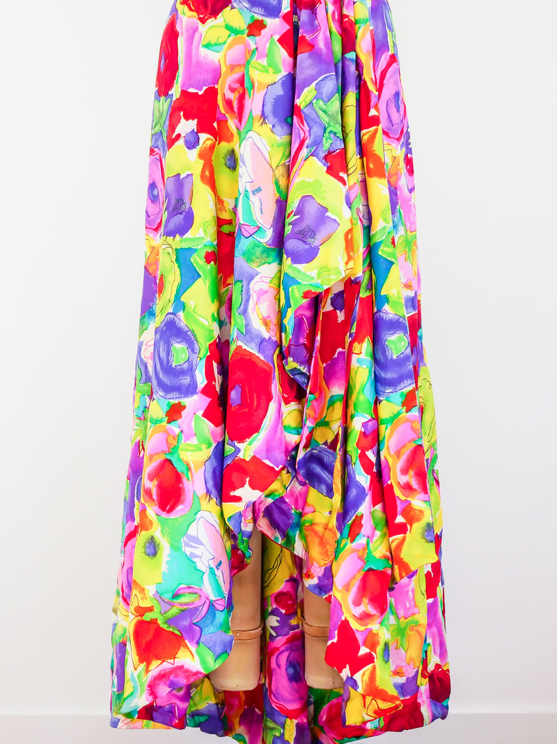 Adele Simpson Floral Halter Gown Dress arcadeshops.com