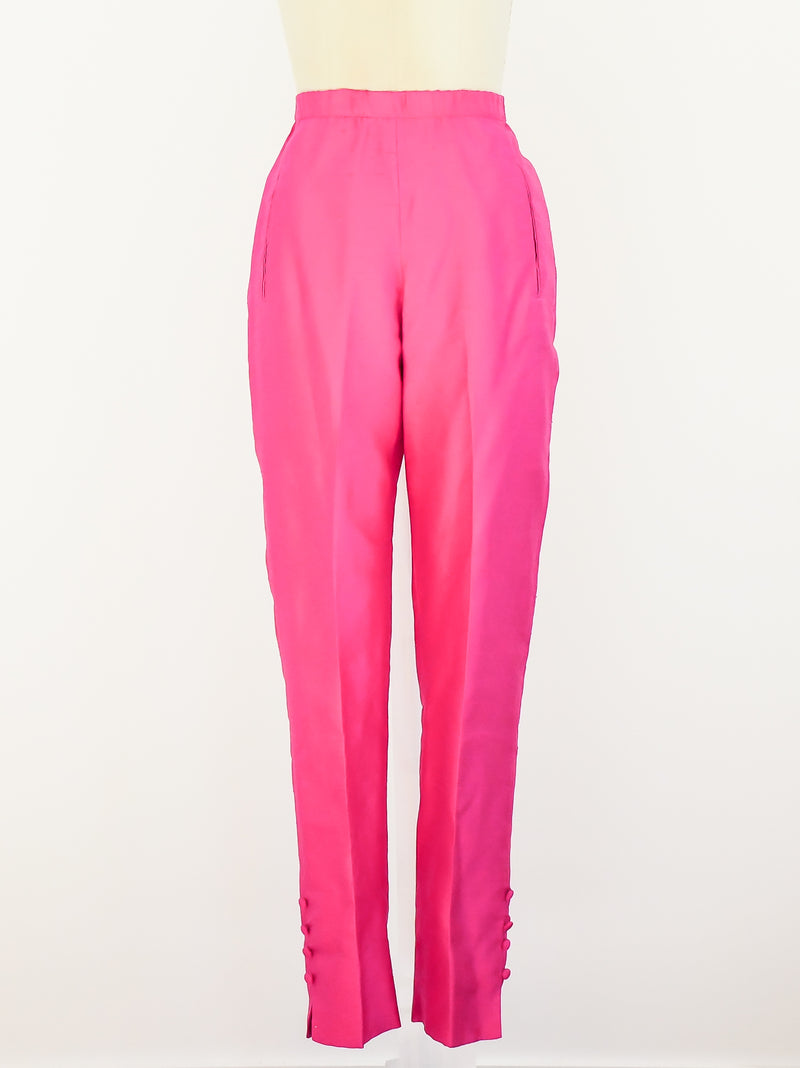 Donna Karan Fuchia Raw Silk Pants Pants arcadeshops.com
