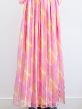 Teal Traina Pink Chiffon Gown Dress arcadeshops.com
