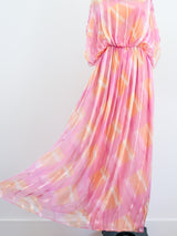 Teal Traina Pink Chiffon Gown Dress arcadeshops.com