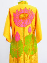 Thai Silk Waterlily Print Caftan Dress arcadeshops.com