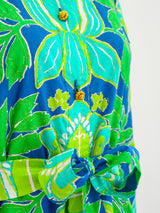 Lotus Printed Cotton Belted Caftan Dress arcadeshops.com