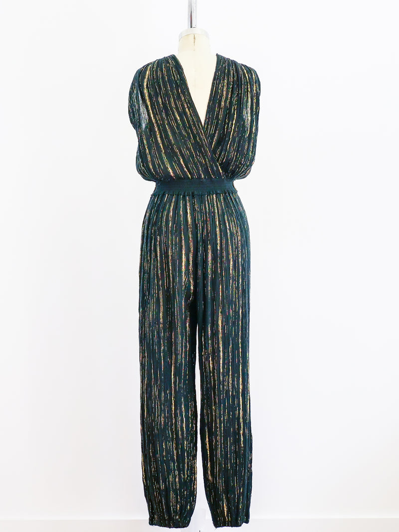 Lurex Stripe Cotton Gauze Jumpsuit Jumpsuit arcadeshops.com