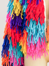 Custom Rainbow Yarn Crochet Jacket arcadeshops.com