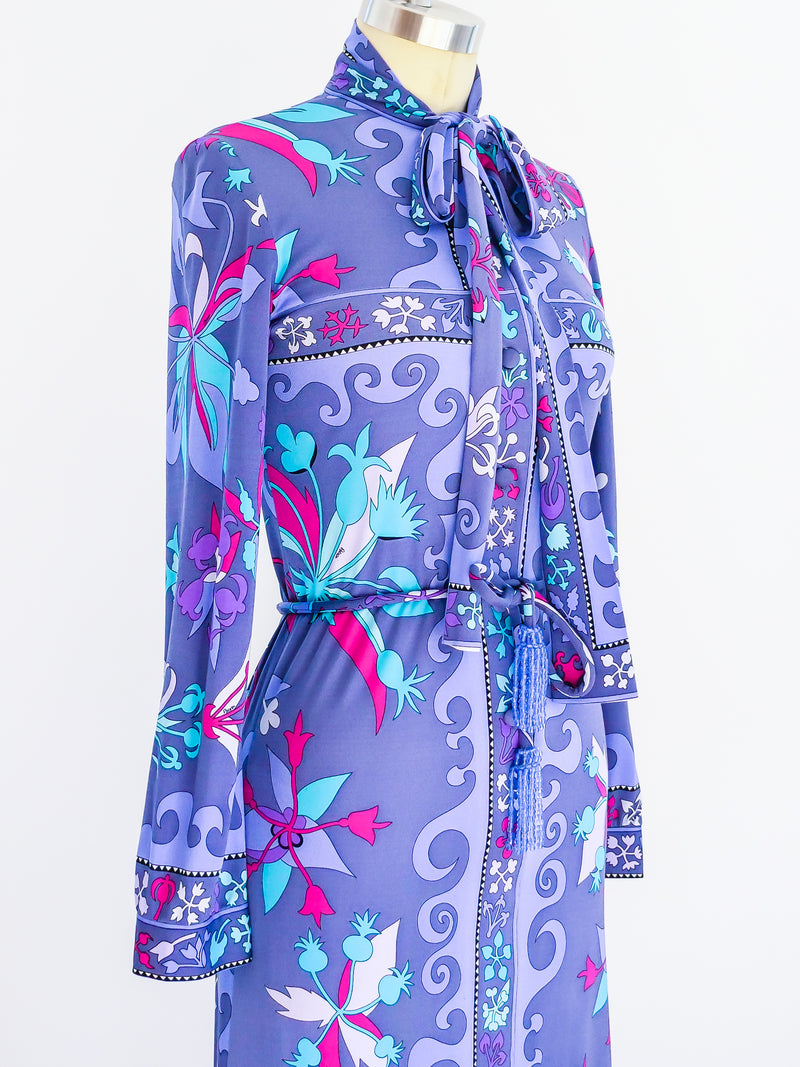 Bessi Printed Silk Jersey Belted Dress Dress arcadeshops.com