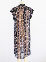 Sheer Floral Silk Chiffon Dress Dress arcadeshops.com