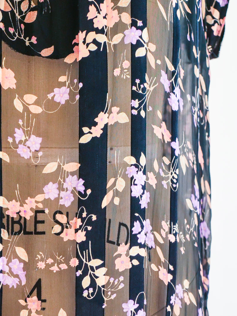 Sheer Floral Silk Chiffon Dress Dress arcadeshops.com