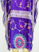 Embroidered Silk Sequined Caftan Dress arcadeshops.com