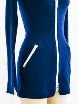 Geoffrey Beene Navy Zippered Knit Mini Dress Dress arcadeshops.com
