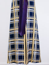 Morton Myles Blue Plaid Lurex Maxi Dress Dress arcadeshops.com