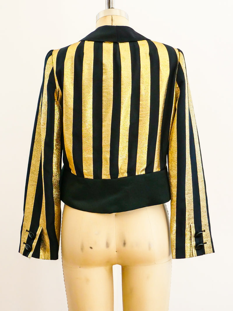 Valentino Lurex Stripe Cropped Jacket Jacket arcadeshops.com