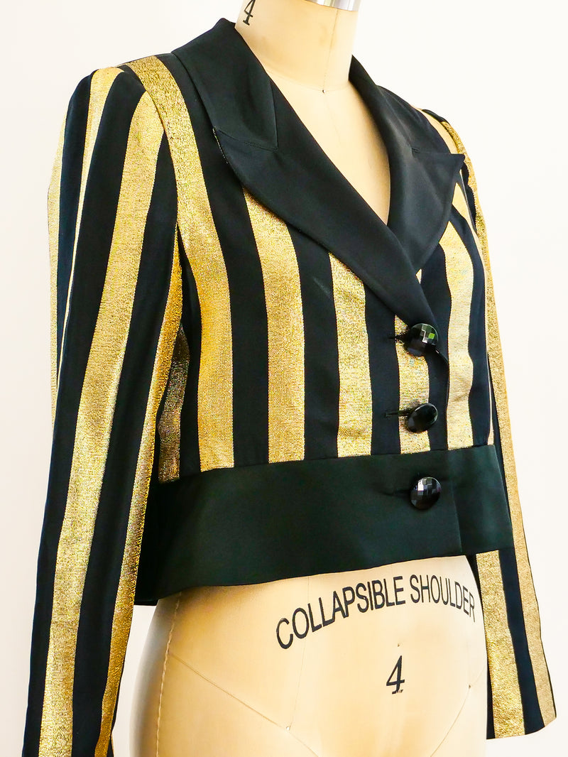 Valentino Lurex Stripe Cropped Jacket Jacket arcadeshops.com