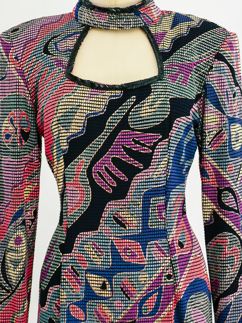 1990's Mosaic Pattern Mini Dress Dress arcadeshops.com