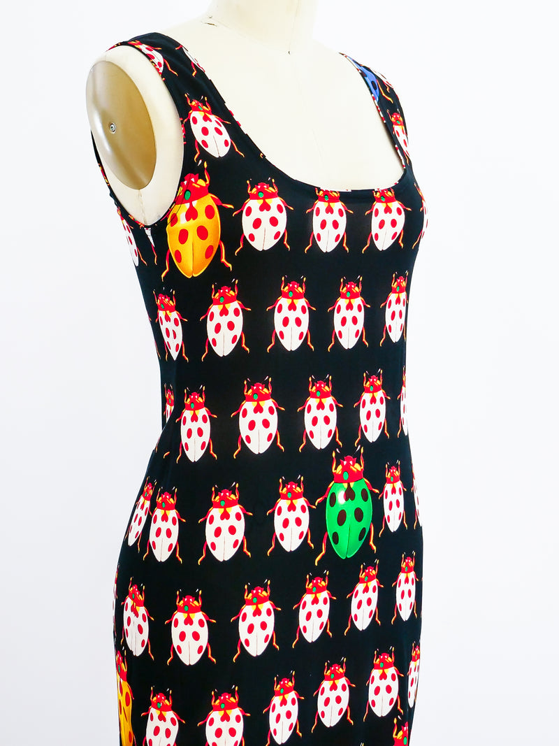 Gianni Versace Ladybug Print Tank Dress Dress arcadeshops.com