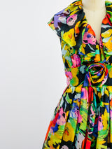 Floral Chiffon Halter Gown Dress arcadeshops.com