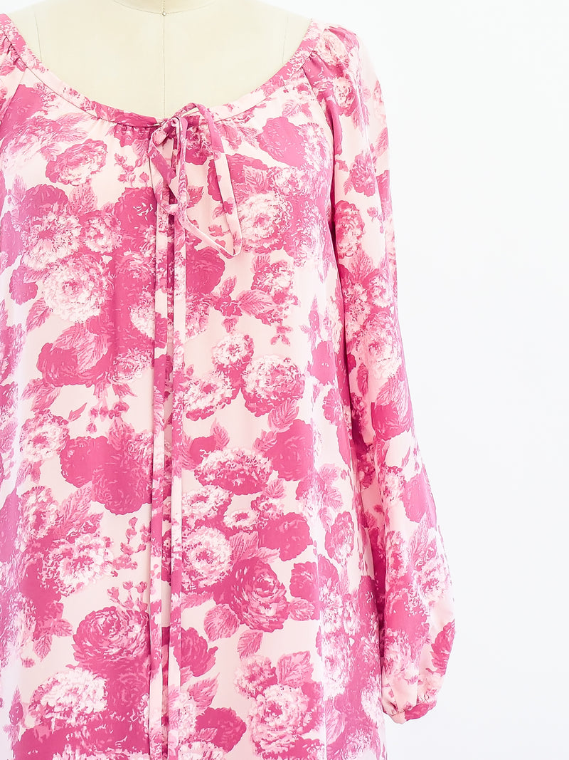 Yves Saint Laurent Floral Silk Maxi Dress Dress arcadeshops.com
