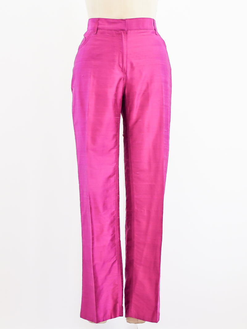 Dolce & Gabbana Hot Pink Silk Pants Bottom arcadeshops.com