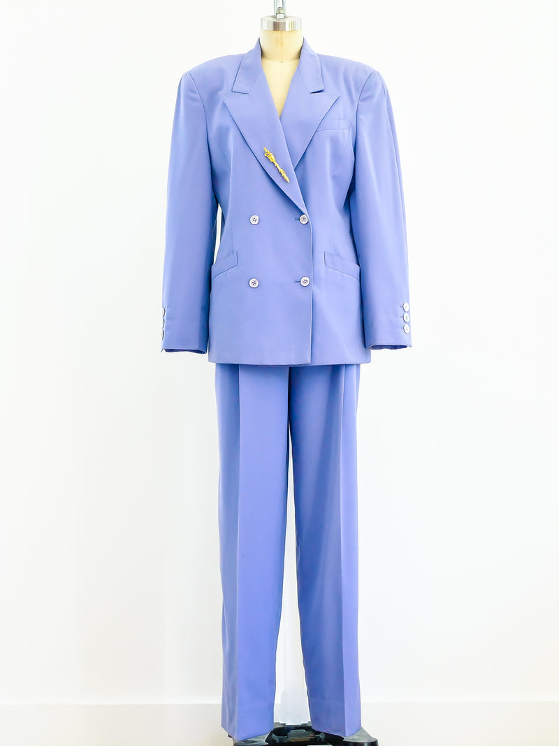 Periwinkle Double Breasted Pant Suit Two Piece arcadeshops.com