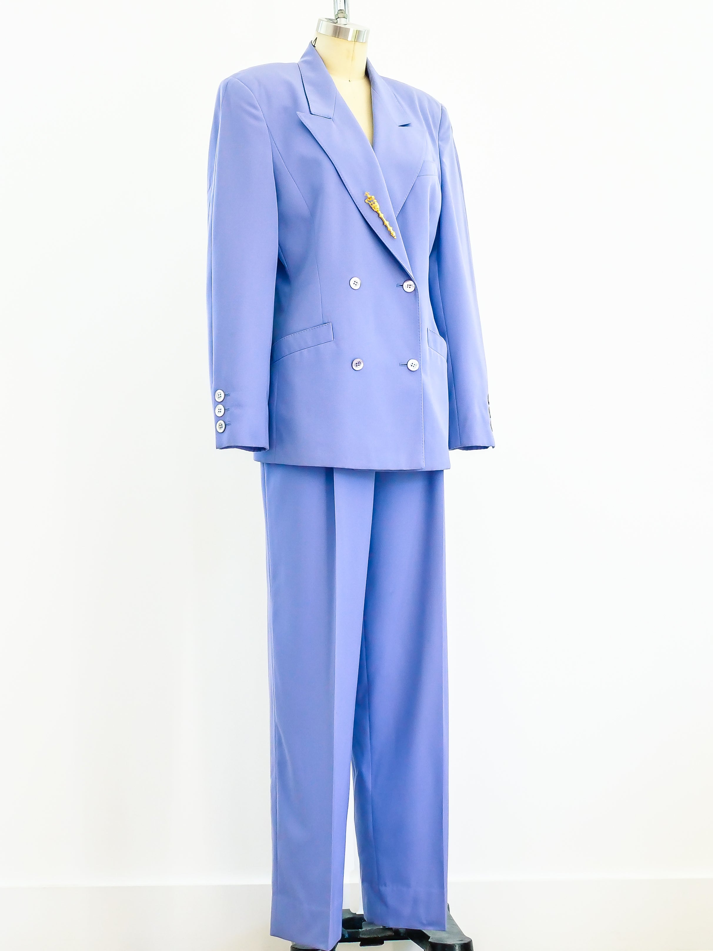Periwinkle Double Breasted Pant Suit