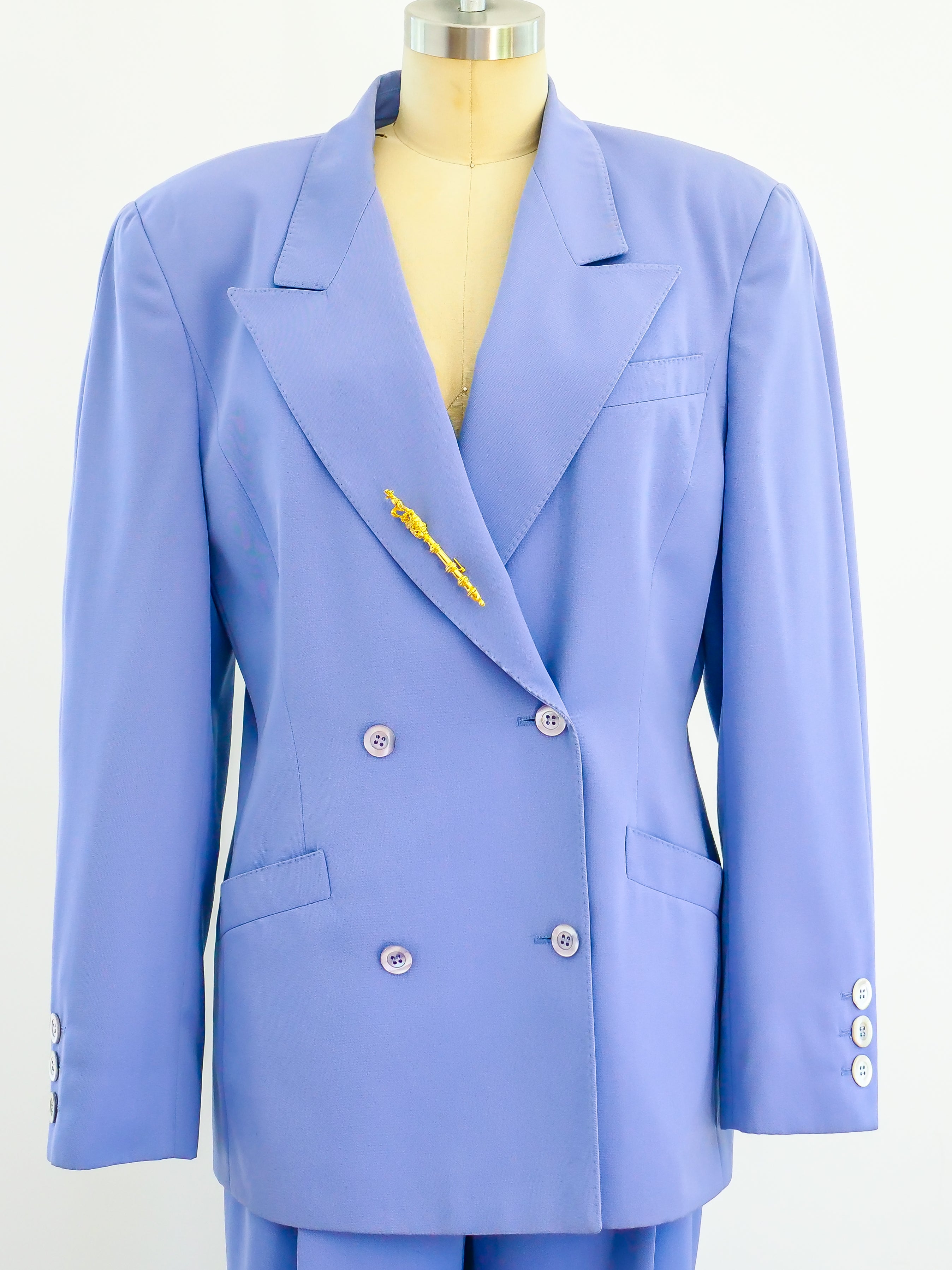 Periwinkle Double Breasted Pant Suit