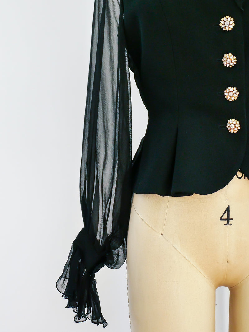 Christian Dior Couture Chiffon Jacket Top arcadeshops.com