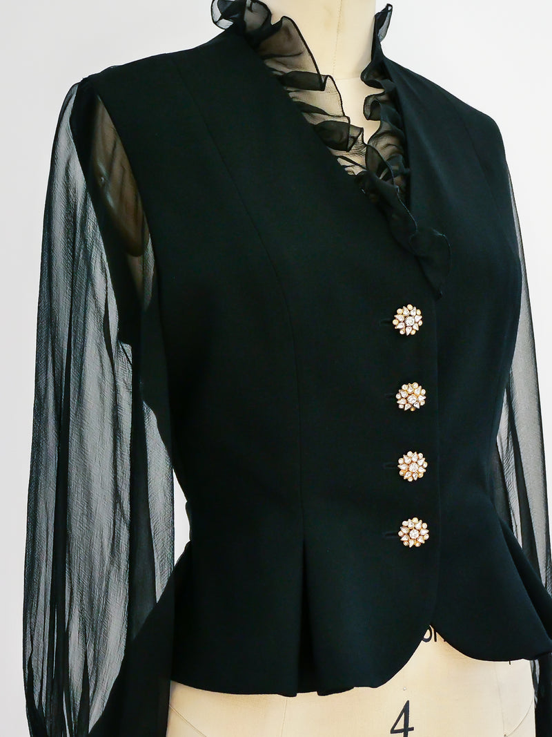 Christian Dior Couture Chiffon Jacket Top arcadeshops.com