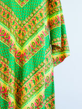 Thai Silk Paisley Print Caftan Dress arcadeshops.com