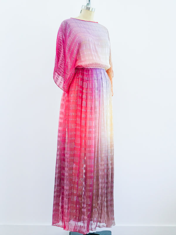 1970s Ombre Silk Chiffon Dress Dress arcadeshops.com