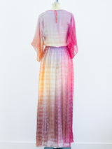 1970s Ombre Silk Chiffon Dress Dress arcadeshops.com