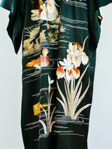 Antique Floral Embroidered Silk Kimono Jacket arcadeshops.com