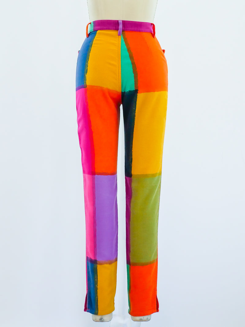 Watercolor Velvet Moschino Pants Bottom arcadeshops.com