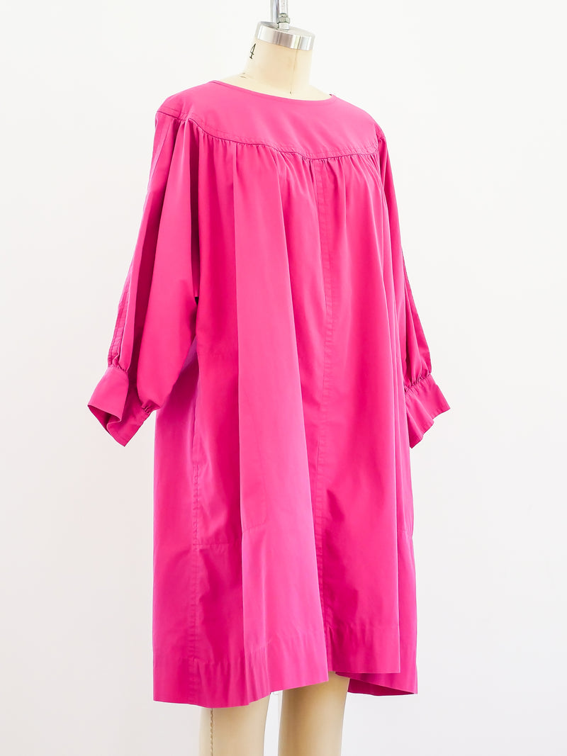 YSL Fushia Cotton Smock Dress Dress arcadeshops.com