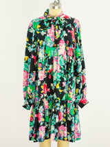 Ungaro Floral Baby Doll Dress With Pussy Bow Dress arcadeshops.com