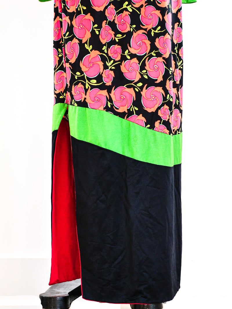 Giorgio di Sant'Angelo Neon Floral Jersey Gown Dress arcadeshops.com