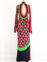 Giorgio di Sant'Angelo Neon Floral Jersey Gown Dress arcadeshops.com
