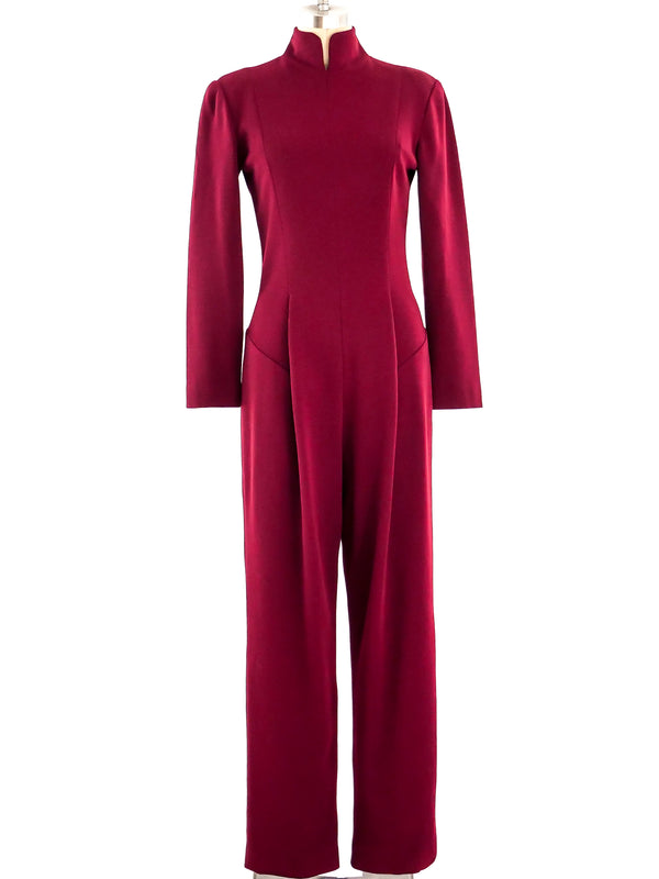 Geoffrey Beene Maroon Wool Jumpsuit Suit arcadeshops.com
