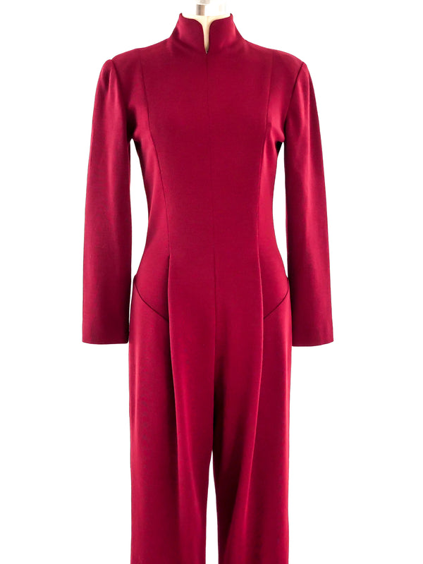 Geoffrey Beene Maroon Wool Jumpsuit Suit arcadeshops.com
