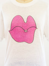 Lip Graphic White Tee T-shirt arcadeshops.com