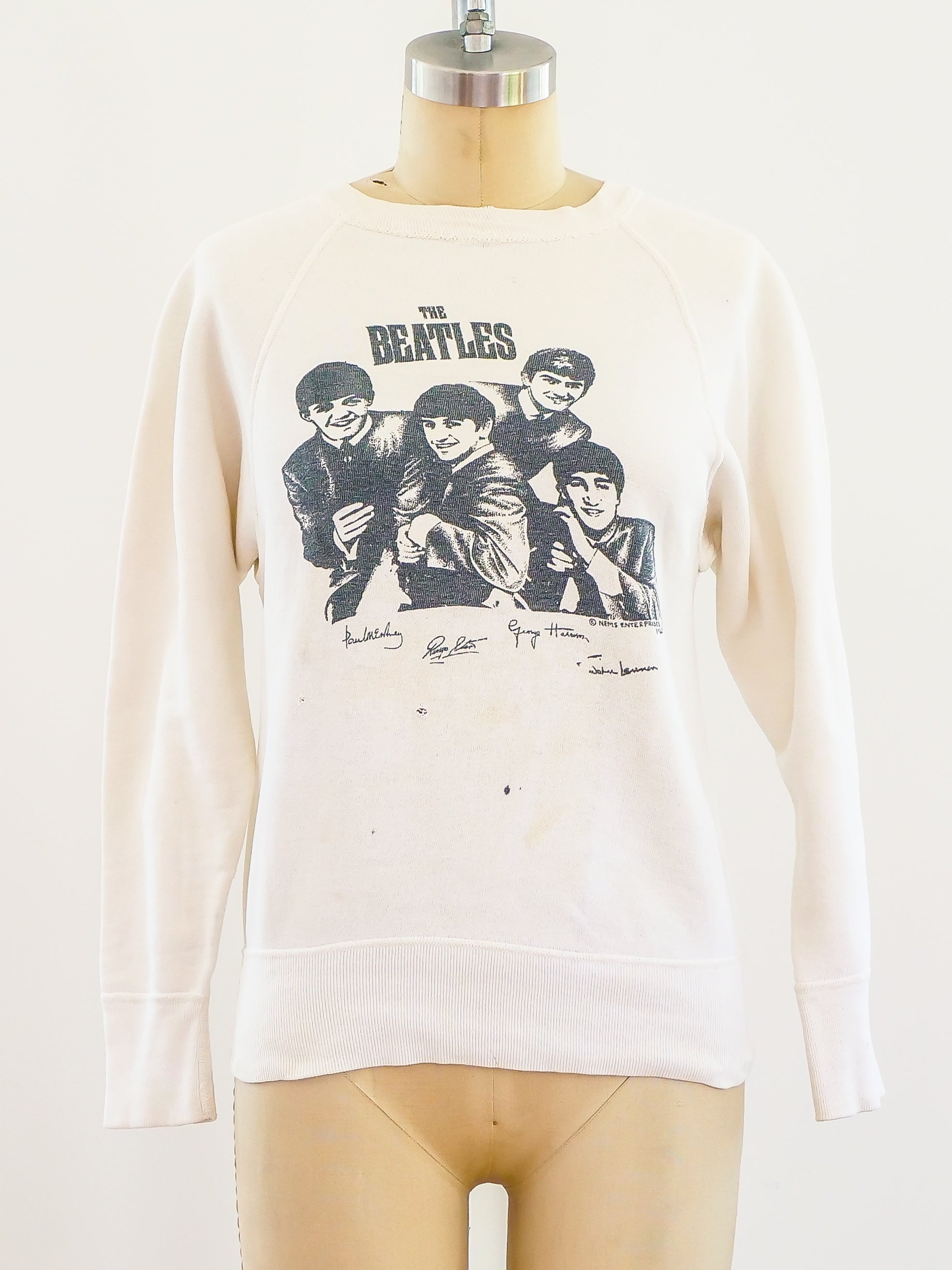 1960s Beatles Signature Print Sweatshirt