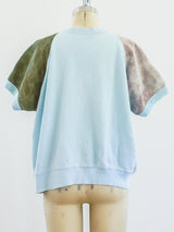 1960s Handpainted Colorblock Short Sleeved Sweatshirt T-shirt arcadeshops.com